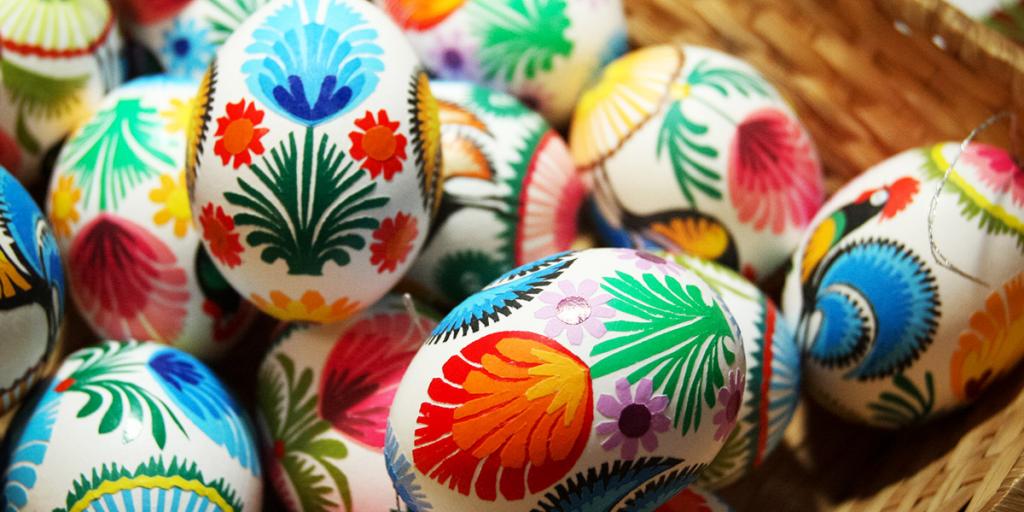 Hand Painted Vintage Wood Easter Eggs Ukraine/Poland Pysanky 5 Wooden Eggs