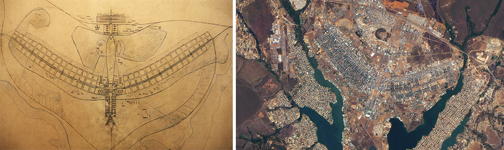 У какого города бразилии план застройки напоминает самолет