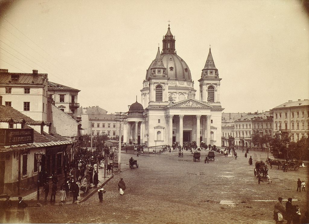 Konrad Brandel. Plac Trzech Krzyży z kościołem św. Aleksandra, ok. 1895. Muzeum Narodowe w Warszawie