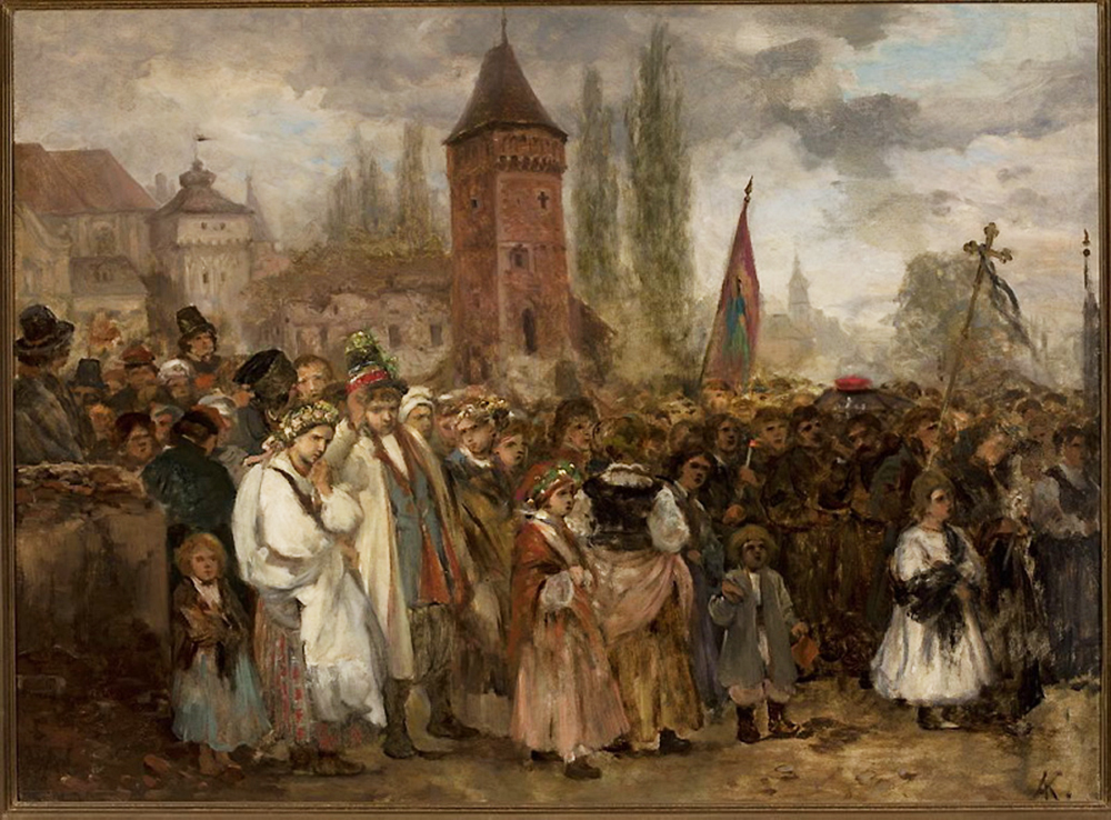 亚历山大·科西斯（Aleksander Kotsis）《葬礼与婚礼》（"Pogrzeb i wesele"），1864年，图片：华沙国家博物馆