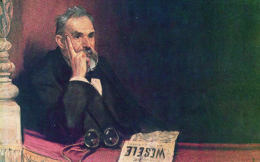 Leon Wyczółkowski, "Karol Estreicher w loży na przedstawieniu "Wesel" Wyspiańskiego", 1905, fot. rep. FoKa /Forum