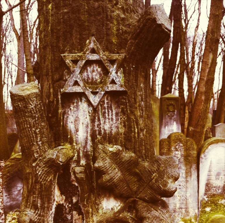 Detail of Matzevah in Jewish Cemetery, Photo: Paul Bargetto