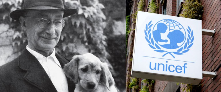 Людвик Райхман возле представительства ЮНИСЕФ в Кельне, Германия. Фото: Йорн Фольтер / vario images / Forum
