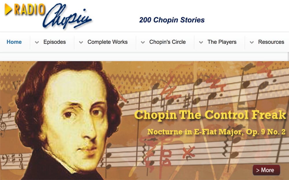 Screenshot from RadioChopin.org