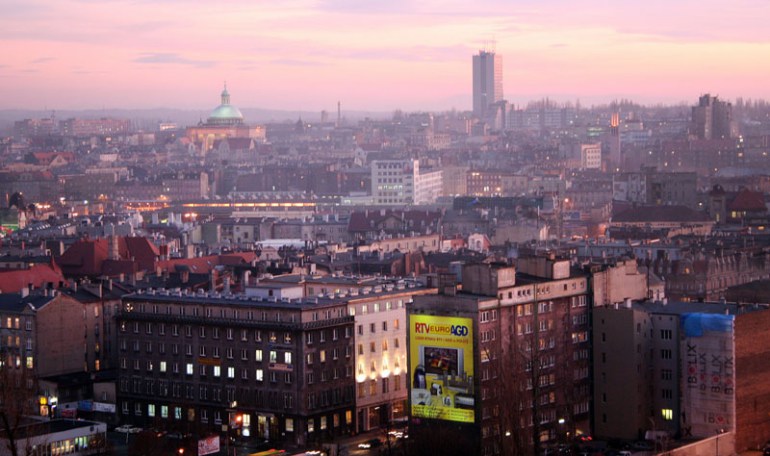 Wieczorna panorama miasta Katowice, fot. Jerzy Pawleta / Forum