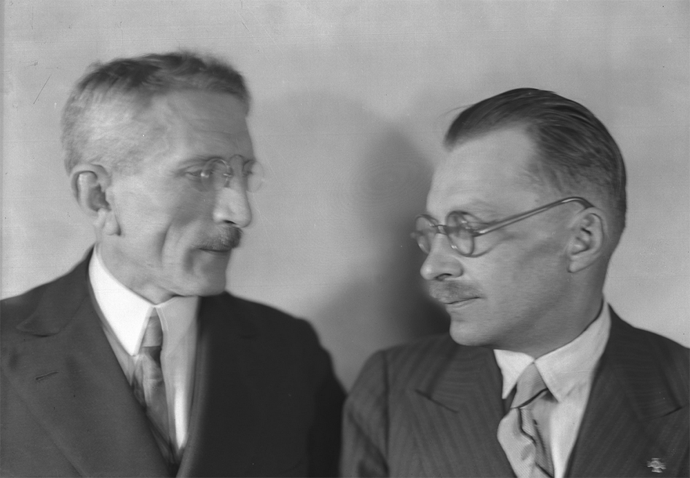 Поль Казін (ліворуч) у товаристві Людвіка Ієроніма Морштина, 1928. Фото: www.audiovis.nac.gov.pl (NAC)