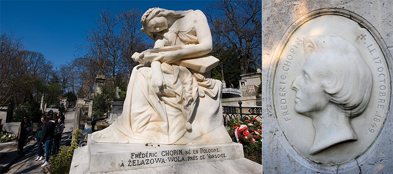 The grave of Fryderyk Chopin in Pere-Lachaise cemetery, Paris, photo: Tadeusz Koniarz/Reporter, Wojciech Laski / East News