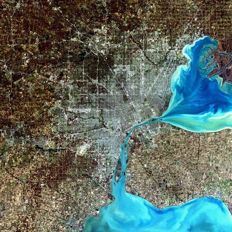 Detroit, zdjecie satelitarne NASA