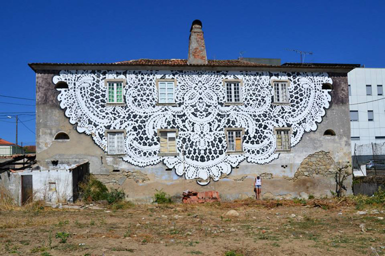 Mural by NeSpoon made during Fame Festival 2011 in Grottaglie, Italy, photo: promotional materials of the artist