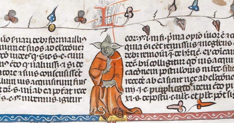 The so-called Sith-fields' Yoda from the 13th century Decretals of Gregory IX; Source: Public Domain