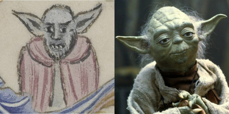 Medieval Yoda vs Star Wars Yoda; Photo: Polona.pl/screenshot 