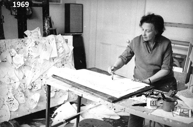 Franciszka Themerson in her studio, photo by kind permission of the Themerson Estate, London
