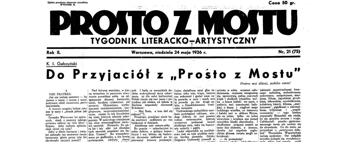  A letter to friends from 'Prosto z mostu'- one of Gałczyński’s most shocking writings - view the entire piece in original Polish on ebuw.uw.edu.pl...