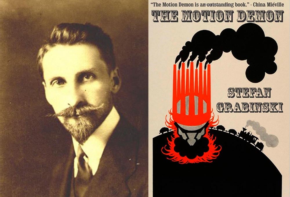 Стефан Грабинский и обложка английского издания романа «Демон движения» («Motion Demon»), фото: общественное достояние, коллаж: Culture.pl