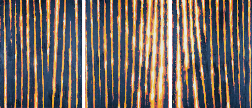 "Bez tytułu" 1987, olej, płótno, 3 x (190x130 cm) w zbiorach Muzeum Narodowego we Wrocławiu fot. pracownia fotograficzna MNWr