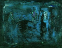 Błękitny obraz / Blue Image (1967) oil on canvas, 114x146 cm, collection of the National Museum in Wrocław. Photo: National Museum in Wrocław