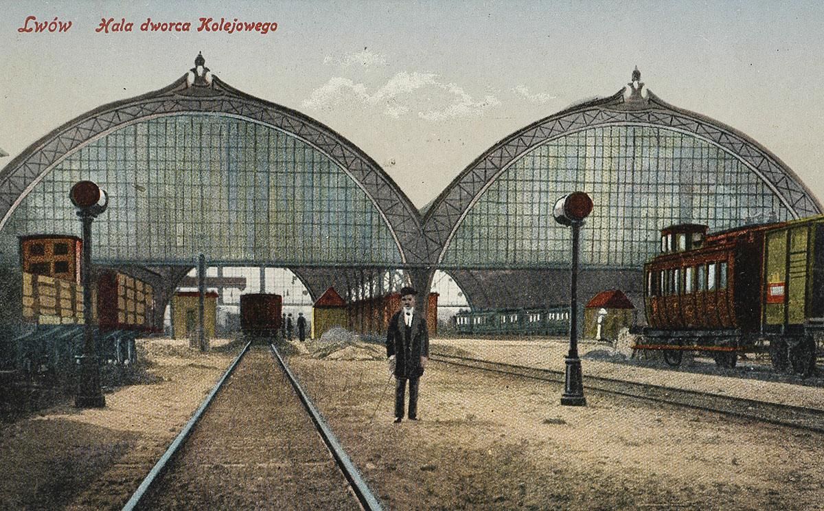Dworzec kolejowy we Lwowie, 1914, fot. Narodowa Biblioteka Cyfrowa Polona
