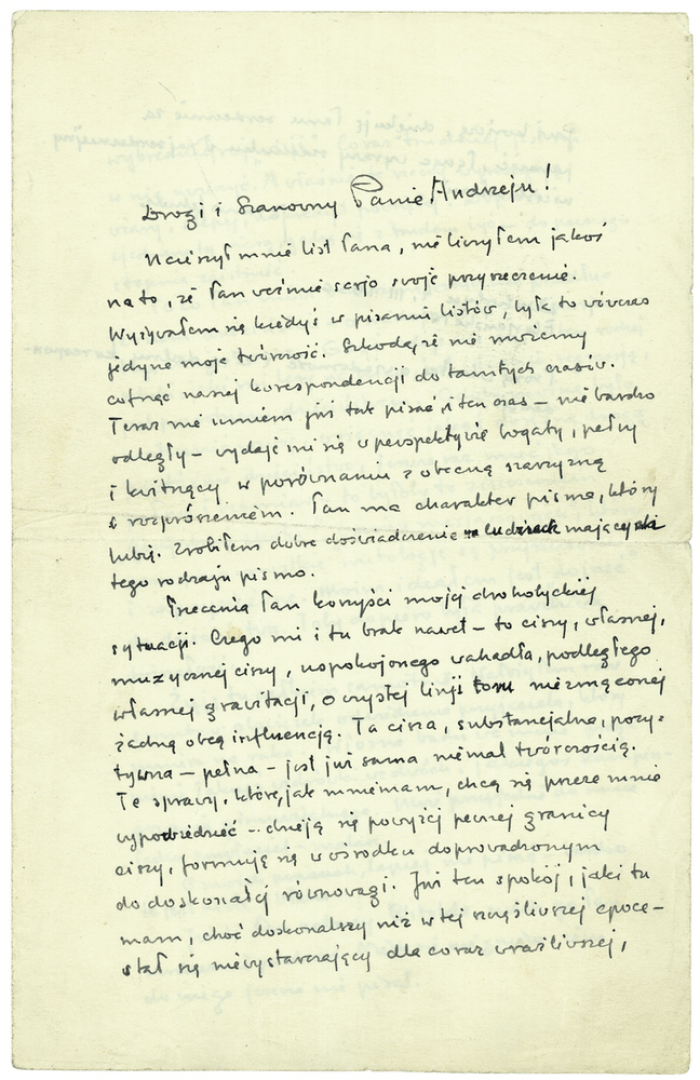 List do Andrzeja Pleśniewicza z 4 marca 1936. Fot. archiwum Jerzego Ficowskiego, zbiory Biblioteki Narodowej