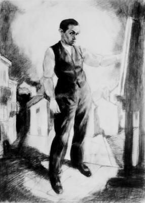 Bruno Schulz, autoportret, 1921, reprodukcja rysunku Brunona Schulza ze zbiorów prywatnych Jerzego Ficowskiego, fot. Tomasz Prażmowski/PAP