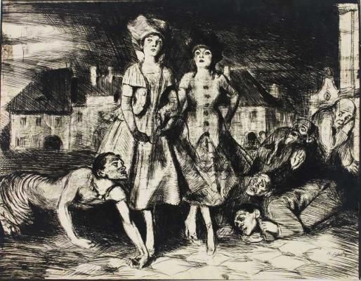 Bruno Schulz, "Rewolucja w mieście" (Zaczarowane miasto II), 1920-1921, cliché-verre na papierze, 17,4 x 22,7 cm, fot. Muzeum Narodowe w Krakowie