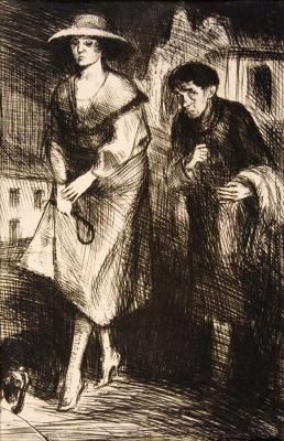 Бруно Шульц, «Ундуля ночью», 1920–1921, клише-верр на бумаге, 15,2 x 10,3 см, фото: Краковский национальный музей