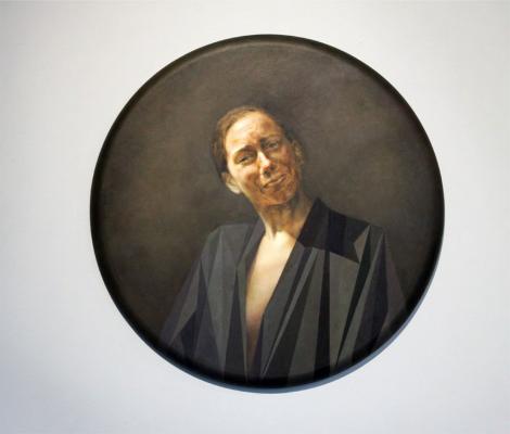 Anna Ostoya, "Person Crying", 2009, olej na płótnie, 80 x 80 cm, z serii "From A to ∞" ("Od a do ∞"), fot. www.waterside-contemporary.com