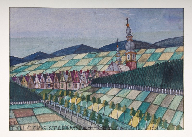 Nikifor Krynicki, "Pejzaż górski", fot. dzięki uprzejmości Muzeum Etnograficznego w Krakowie