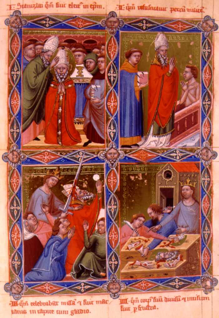 Легенда о святом Станиславе, изображенная в «Легендарии Анжуйского дома». Фото: Wikimedia Commons